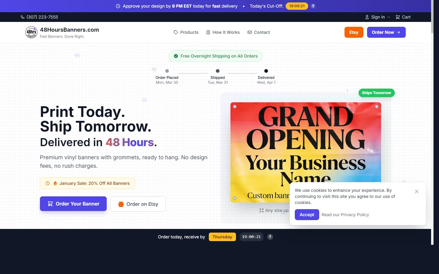 48HoursBanners.com — Selling print on a promise of speed